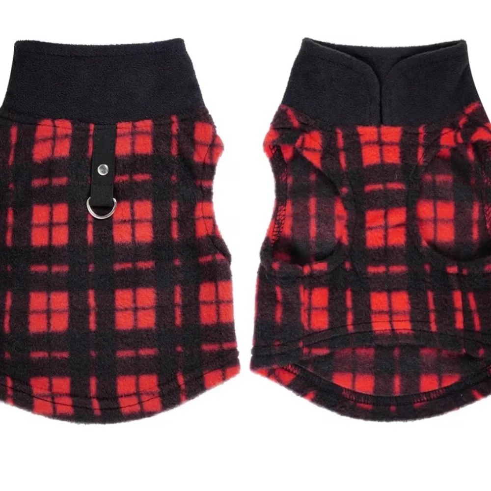 Red and Black Plaid Dog Sweater